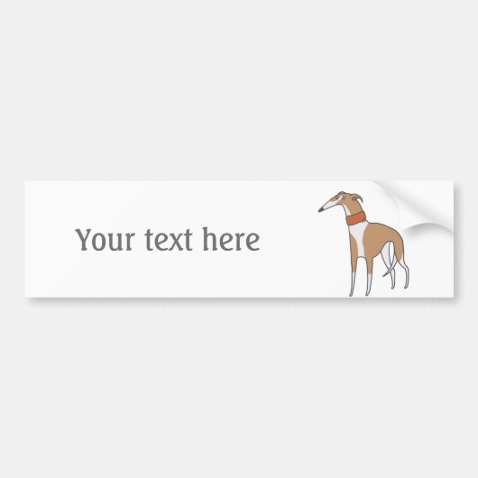 Comic Whippet Dog  Bumpersticker (Voorkant)