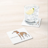 Comic Whippet Dog  Kartonnen Onderzetters (Insitu)