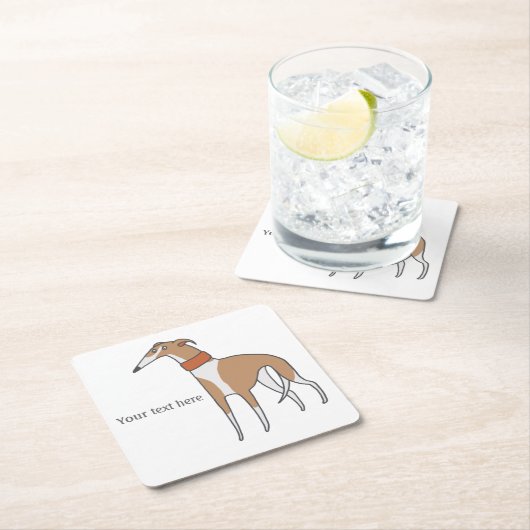 Comic Whippet Dog  Kartonnen Onderzetters (Insitu)