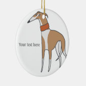 Comic Whippet Dog Keramisch Ornament (Rechts)