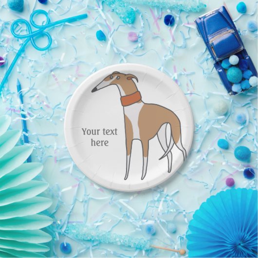 Comic Whippet Dog  Papieren Bordje (Feest)