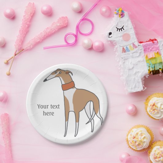 Comic Whippet Dog  Papieren Bordje (Feest)
