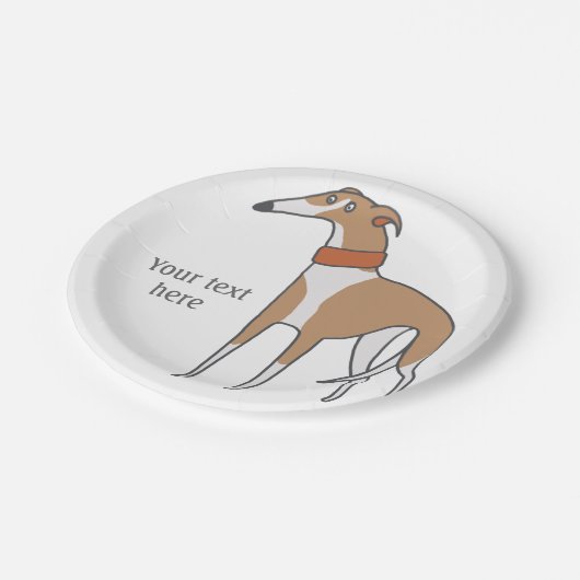 Comic Whippet Dog Papieren Bordje (Gekanteld)