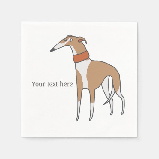 Comic Whippet Dog Servet (Voorkant)