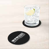 Comic White Line Art-tekentoetsenbord Ronde Kartonnen Onderzetter (Insitu)