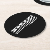 Comic White Line Art-tekentoetsenbord Ronde Kartonnen Onderzetter (Gebogen)