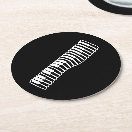 Comic White Line Art-tekentoetsenbord Ronde Kartonnen Onderzetter (Gebogen)