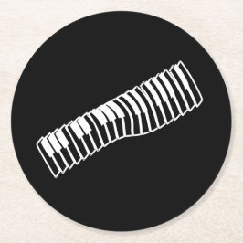 Comic White Line Art-tekentoetsenbord Ronde Kartonnen Onderzetter