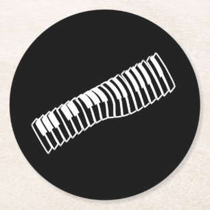 Comic White Line Art-tekentoetsenbord Ronde Kartonnen Onderzetter