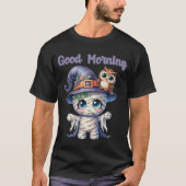 Comic witchy boek Halloween goedemorgen T-shirt (Voorkant)