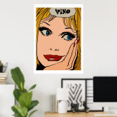 Comic Woman Face, bewerkt Poster (Thuiskantoor)