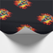 Comic Zombie skeleton Doodslag motorfiets gift Cadeaupapier (Hoek)