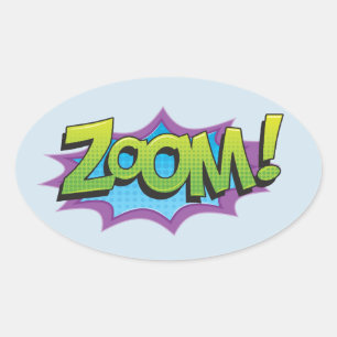 Comic Zoom! Ovale Sticker