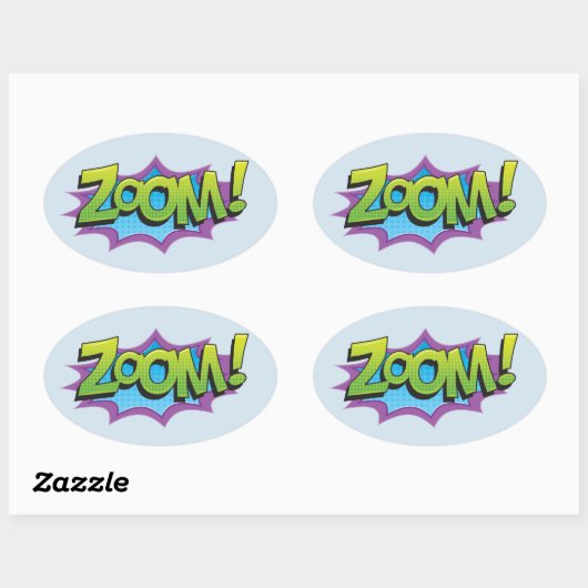Comic Zoom! Ovale Sticker (Vel)