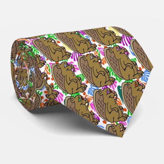 Comical Beaver Stropdas (Opgerold)