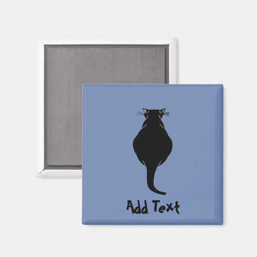 Comical Black Cat, add text Magneet (Voorkant / Achterkant)