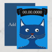 Comical Blue Cat Nodig tekst toe Kaart (Voorkant / Achterkant)