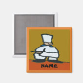Comical Chef, voeg tekst toe Magneet (Voorkant / Achterkant)