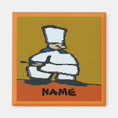 Comical Chef, voeg tekst toe Magneet (Voorkant)
