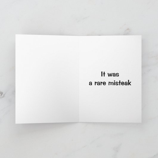 COMICAL CHEF ZEGT EEN "ZELDZAME MISTEAK" TE MAKEN FEESTDAGEN KAART (Binnen)