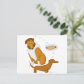 Comical Collie en Dachshund Briefkaart (Staand voorkant)