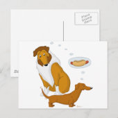 Comical Collie en Dachshund Briefkaart (Voorkant / Achterkant)