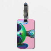 Comical Critter Space Alien Puppy Bagagelabel (Achterkant verticaal)