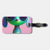 Comical Critter Space Alien Puppy Bagagelabel (Achterkant horizontaal)