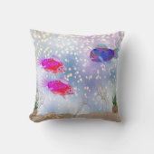 Comical Fish Bubbles & Zee Grassen Kussen (Voorkant)