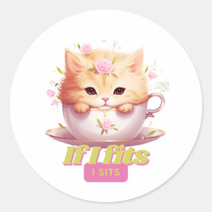 Comical Gifts voor Kattenliefhebbers Ronde Sticker