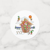 Comical Kerstmis Scene Santa Elves en Rudolph Confetti (Kleine voorkant)