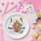 Comical Kerstmis Scene Santa Elves en Rudolph Papieren Bordje (Feest)