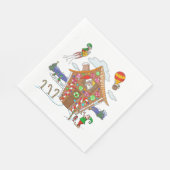 Comical Kerstmis Scene Santa Elves en Rudolph Servet (Hoek)