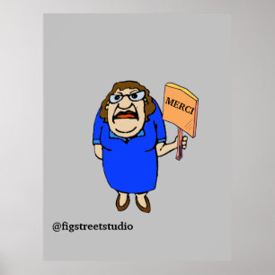 Comical Lady, voeg tekst toe, afdrukken Poster