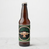 Comical Longhorn Steer Bier Etiket (Voorkant)