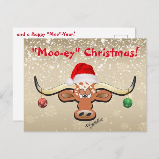 Comical Longhorn Steer Briefkaart (Voorkant / Achterkant)