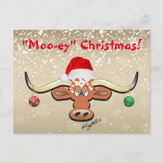 Comical Longhorn Steer Briefkaart (Voorkant)