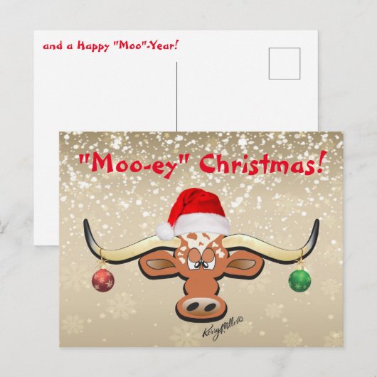 Comical Longhorn Steer Briefkaart (Voorkant / Achterkant)