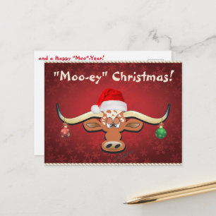 Comical Longhorn Steer Briefkaart