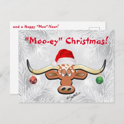 Comical Longhorn Steer Briefkaart (Voorkant / Achterkant)