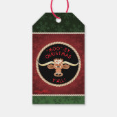 Comical Longhorn Steer Cadeaulabel (Voorkant)