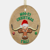 Comical Longhorn Steer Keramisch Ornament (Rechts)