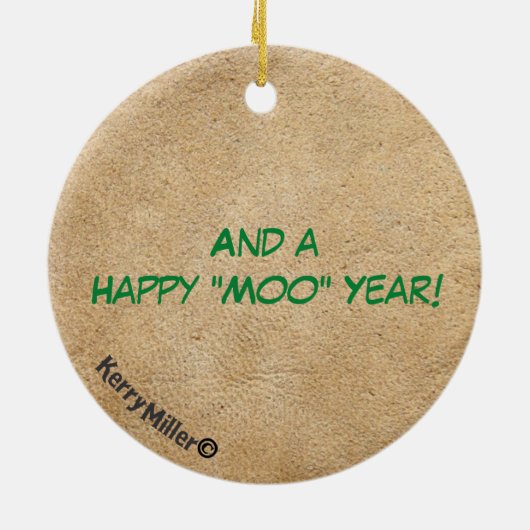 Comical Longhorn Steer Keramisch Ornament (Achterkant)