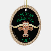 Comical Longhorn Steer Keramisch Ornament (Rechts)