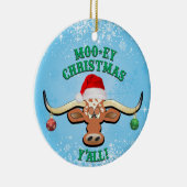 Comical Longhorn Steer Keramisch Ornament (Rechts)