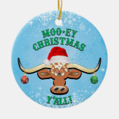 Comical Longhorn Steer Keramisch Ornament (Voorkant)