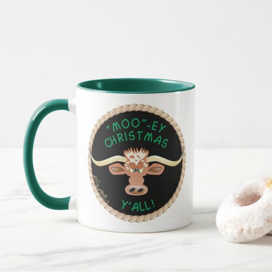 Comical Longhorn Steer Mok (Met donut)