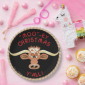 Comical Longhorn Steer Papieren Bordje (Feest)