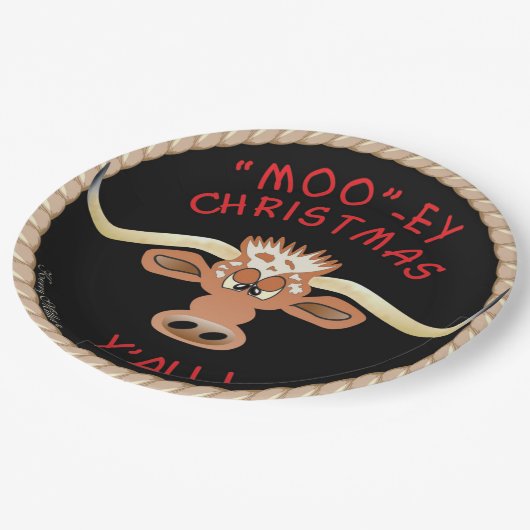 Comical Longhorn Steer Papieren Bordje (Gekanteld)
