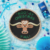 Comical Longhorn Steer Papieren Bordje (Feest)